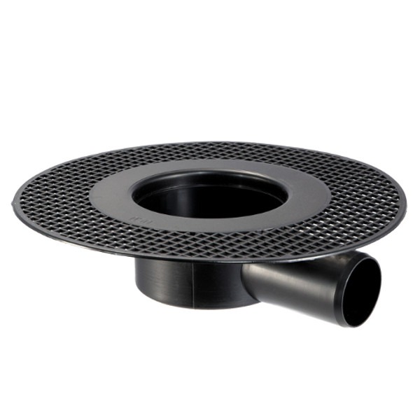 Roof drains with horizontal water drainage for liquid and concrete insulations